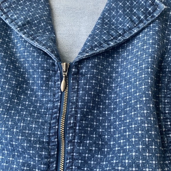 Christopher & Banks Jean Patterned Zip Up Vest - Picture 3 of 13